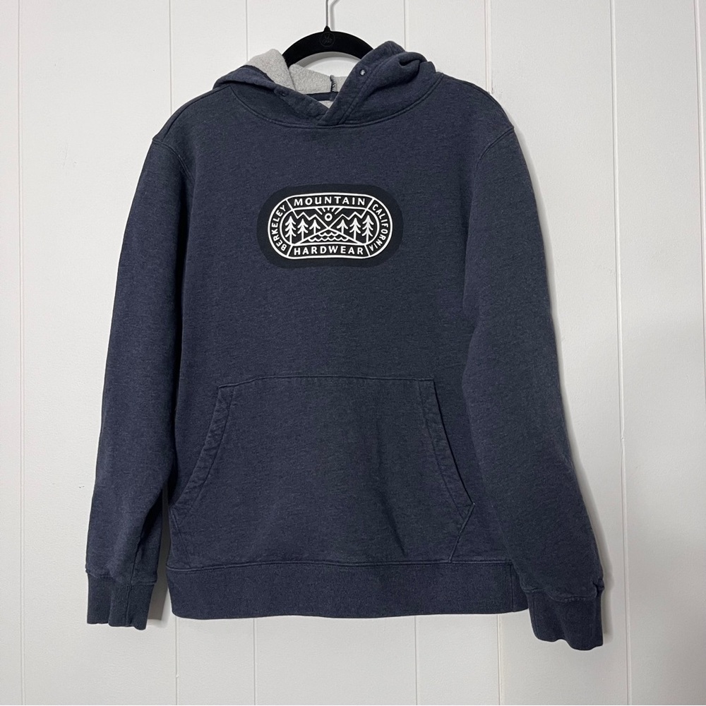 Mountain Hardwear Out Yonder Pullover Hoodie Men's Blue Chest Graphic Medium